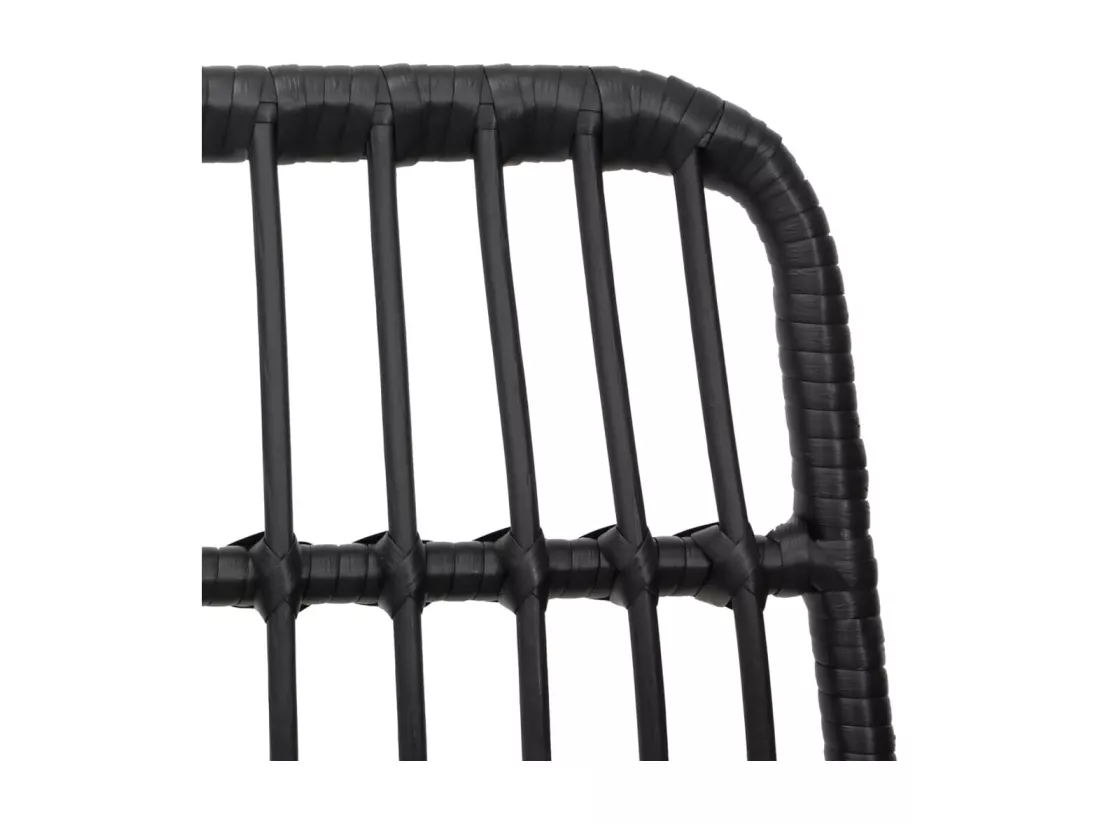 Ensemble à manger de jardin 9 pcs Noir Résine tressée