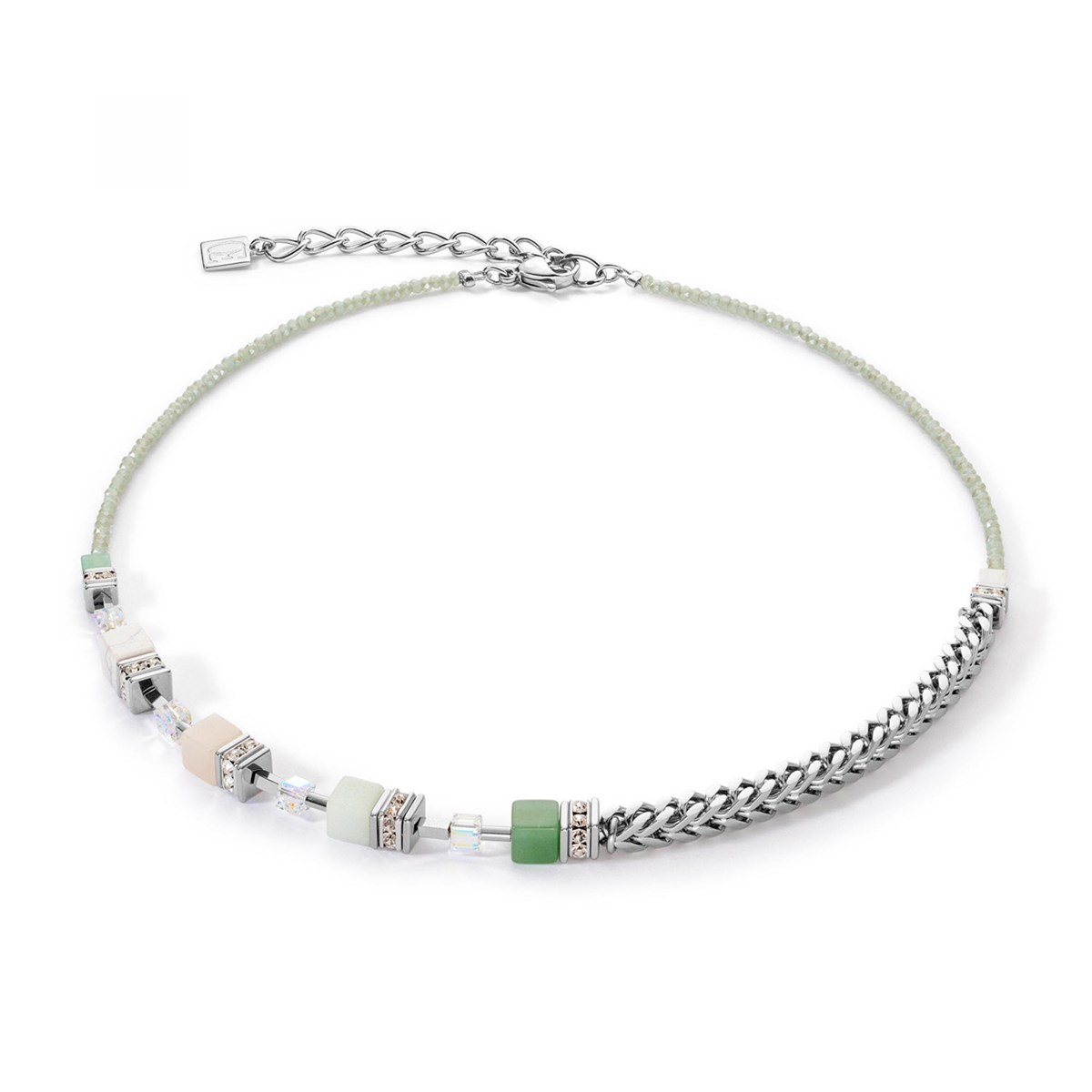 Collier Coeur de Lion GeoCUBE Precious Fusion ChunkyChain vert clair