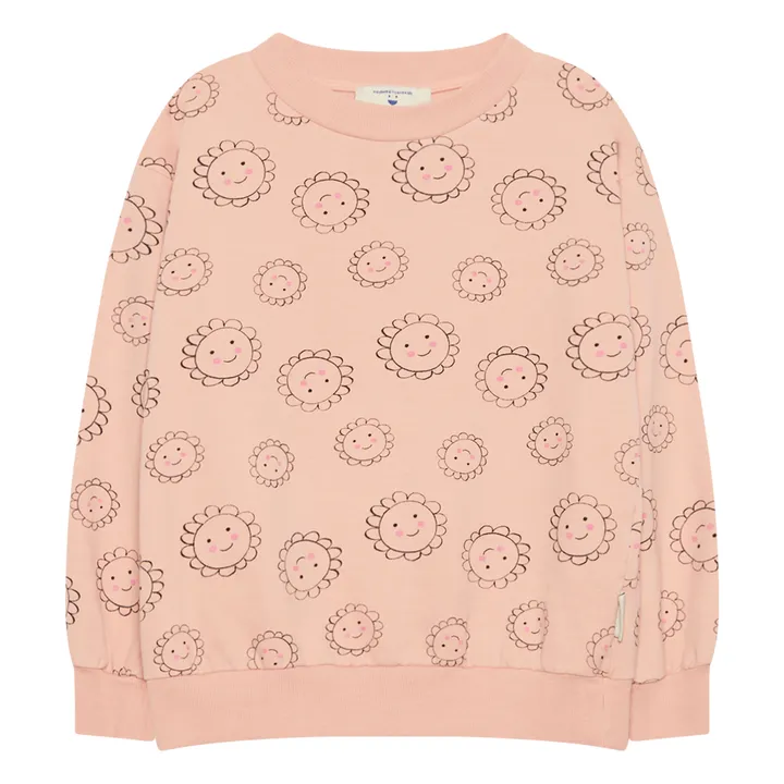 Weekend House Sweat Fleurs Coton Bio | Rose pâle