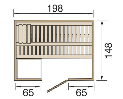 Massief houten sauna Weka Bergen GFT Gr.1 incl. 7,5 kW kachel en digitale bediening met venster en grafietkleurige volledig glazen deur