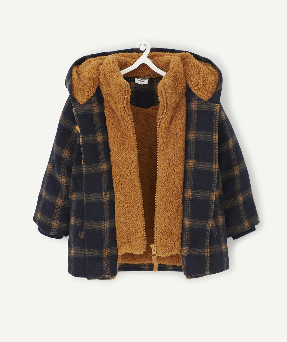 DUFFLE-COAT À CARREAUX EN REMBOURRAGE RECYCLÉ BÉBÉ GARÇON