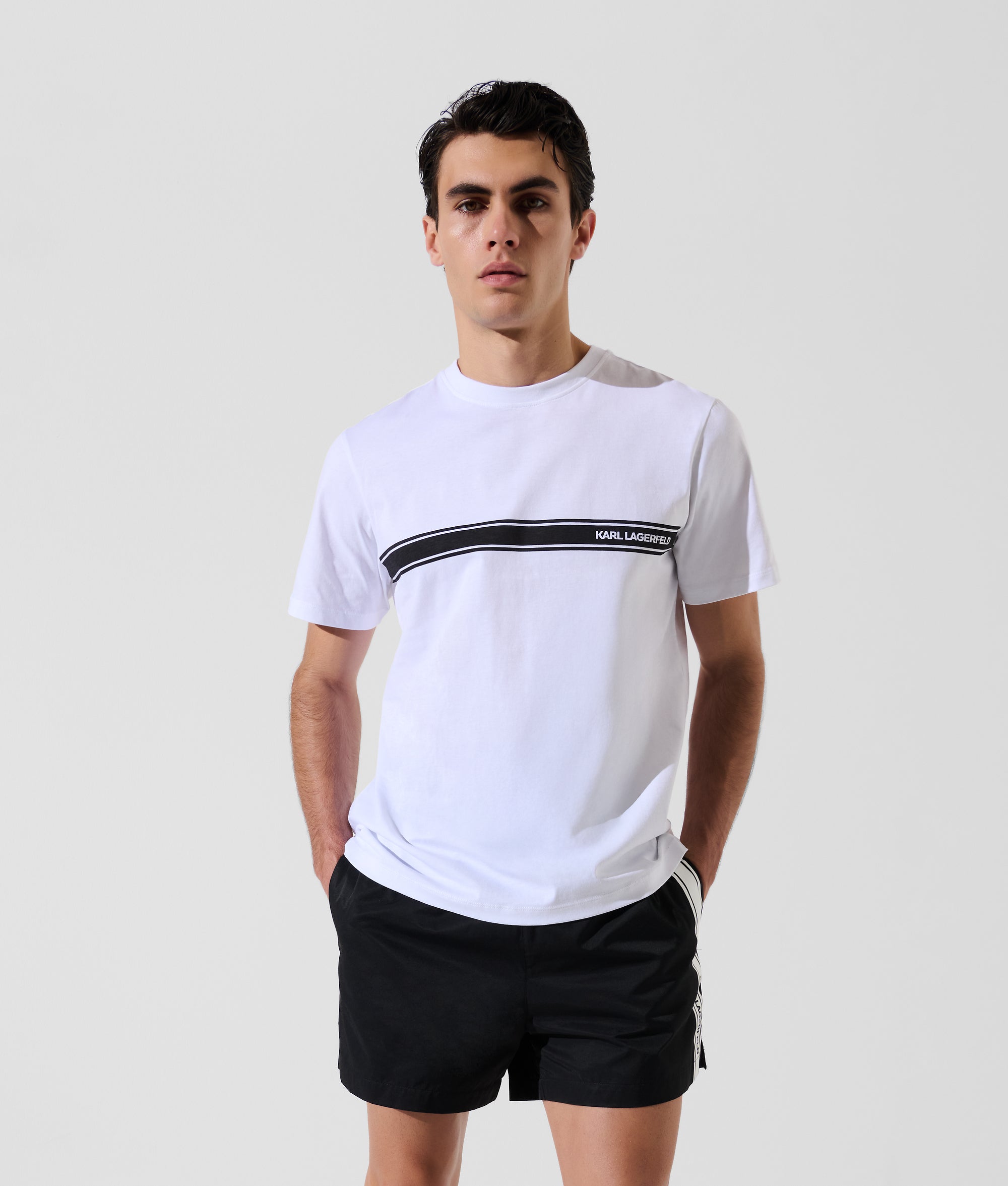 Strand T-shirt met logo