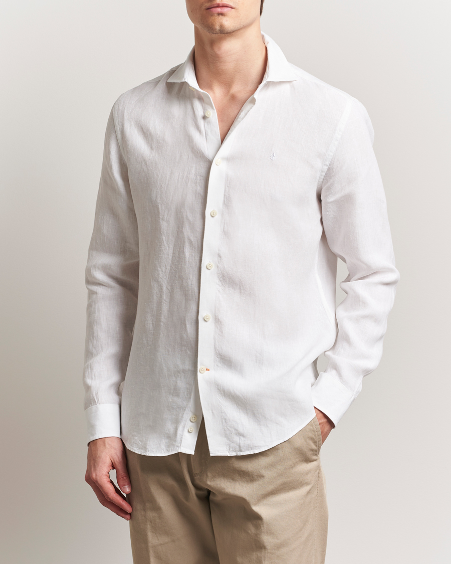 Morris Slim Fit Linen Shirt White