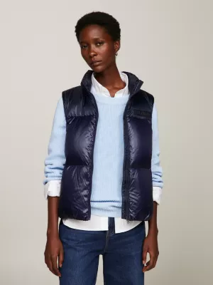 Colete puffer New York com blocos de cores