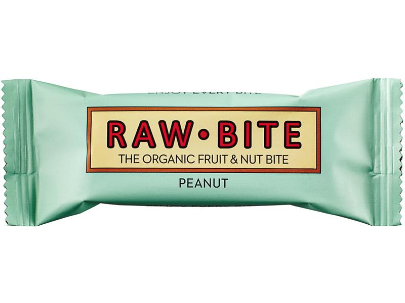 Rawbite Riegel Bio Rohkost Erdnuss 12 x 50 g Leckerer Rohkostriegel mit Erdnüssen