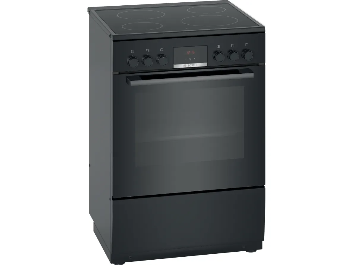 Bosch Serie | 4 HKN31A060U - Komfur - fritstående - bredde: 60 cm - dybde: 60 cm - højde: 90 cm - med selv-rengøring - sort