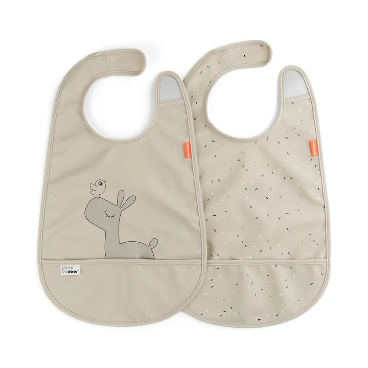 Done by Deer - Lätzchen mit Klettverschluss Lalee, sand (2er-Set)