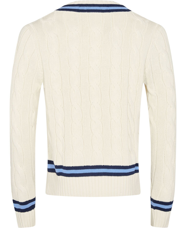 Polo Ralph Lauren 1/4-5 COTTON-LSL-PLO Cream w/ navy stripe