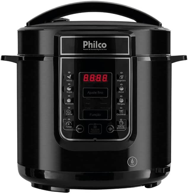 Panela de press&atilde;o, Digital inox red ppp01, 6L, Vermelho, 110v, Philco
