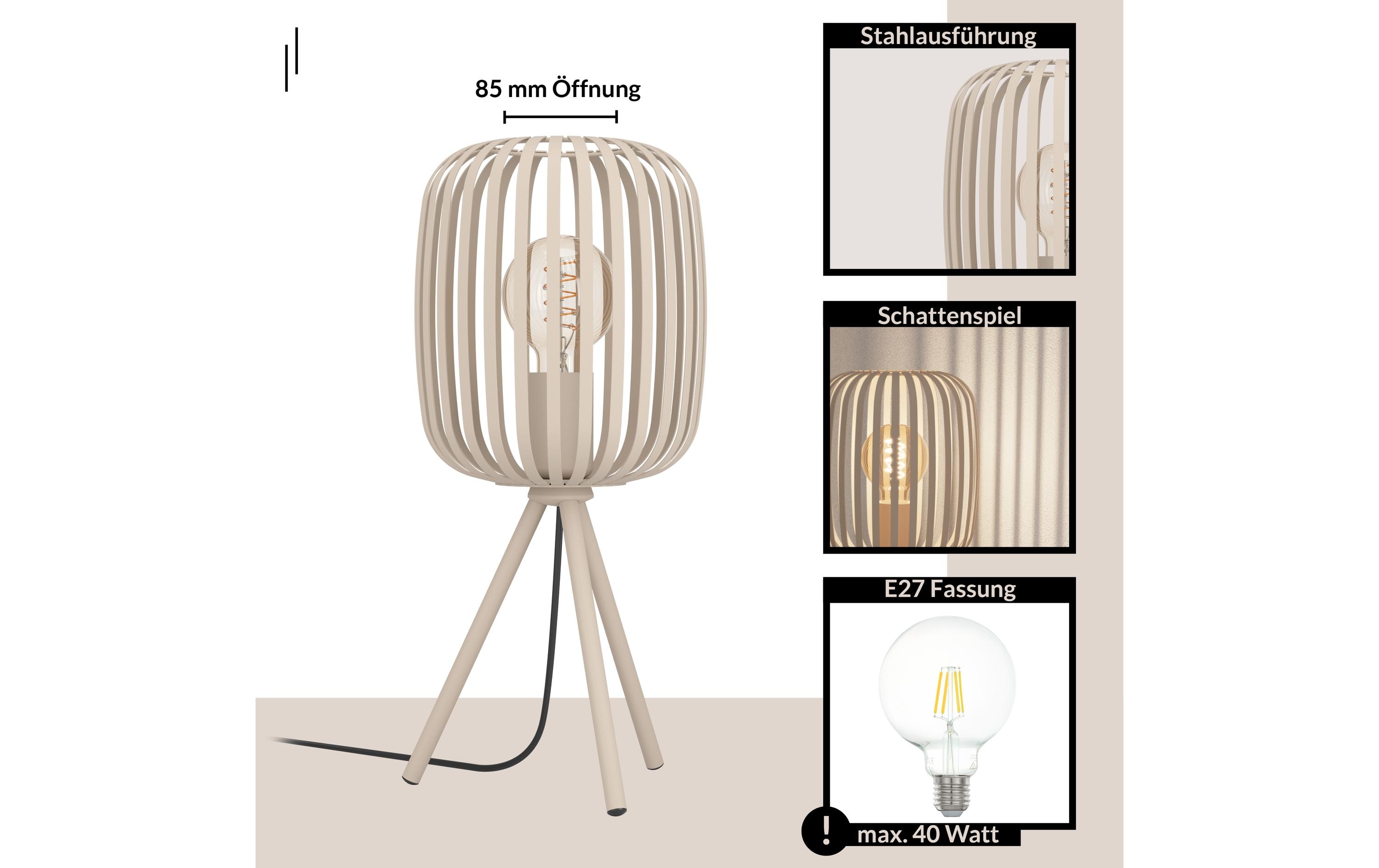 Tischleuchte Zigbee ROMAZZINA beige exkl. E27 1x40WTischlampe
