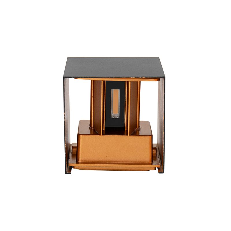 Buiten wandlamp zwart met goud incl. LED 2-lichts IP54 - Edwin
