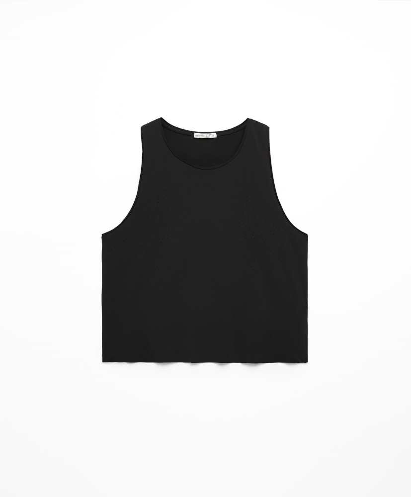 camiseta técnica sem mangas microperfurada