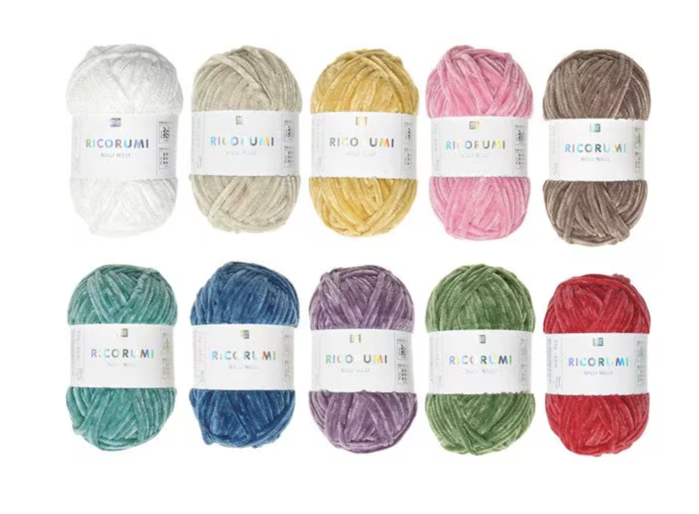 (10er Set) Ricorumi Nilli Nilli Strick Garn DIY Mercerie Zubehör zum Häkeln / Stricken (400025.015) - Rainbow