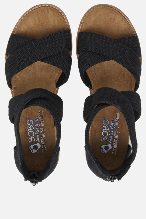 Skechers Bobs Desert Kiss Stretch Sandalen zwart