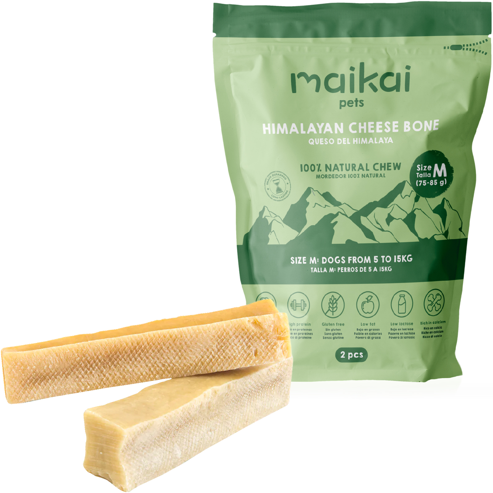 Ossinhos de queijo do Himalaia para cães. 100% naturais. MAIKAI PETS