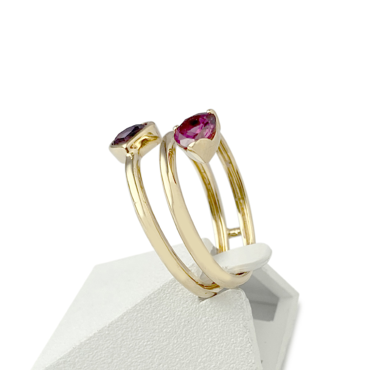 Bague d'occasion or 750 jaune améthyste grenat
