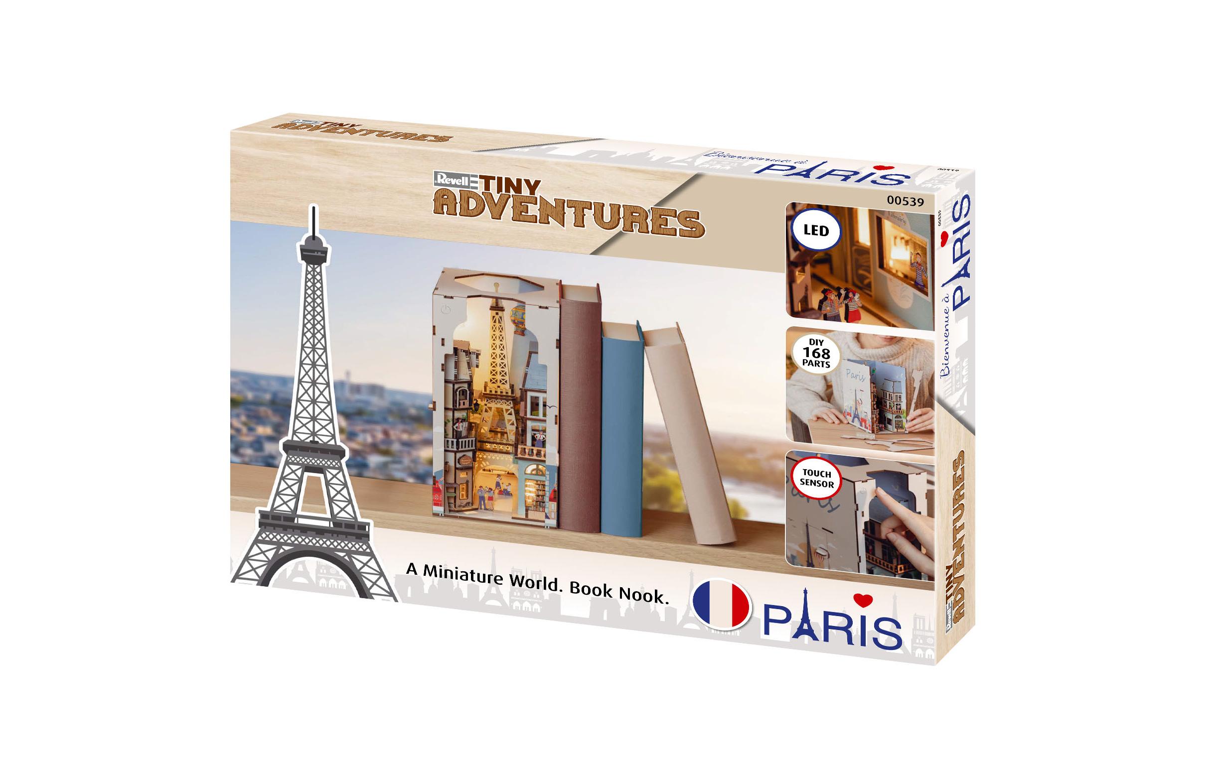 Bausatz Tiny Adventures ParisZauberhafte Miniaturwelt mit LED-Beleuchtung für Ihr Bücherregal