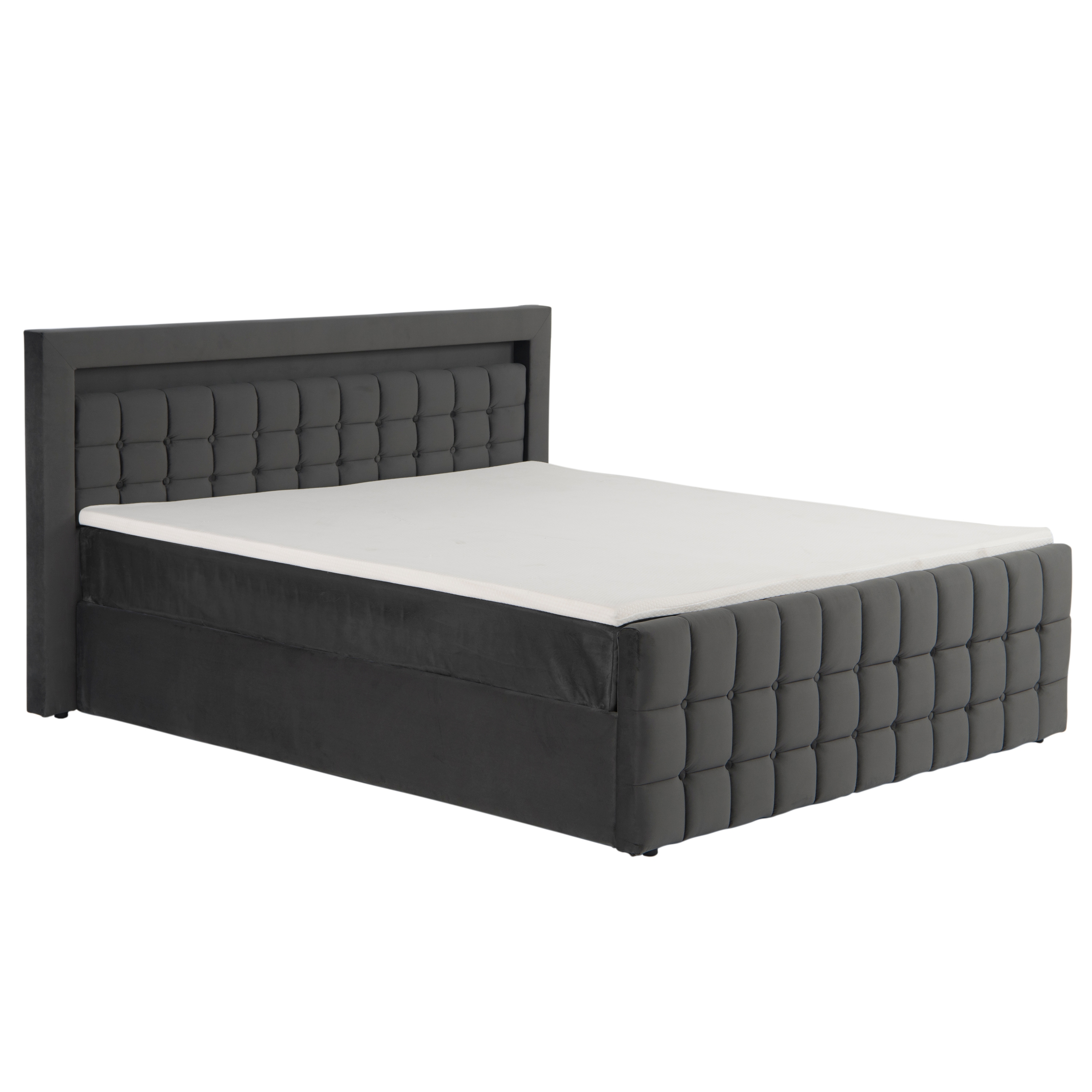 Polsterbett LED BEATA 180 x 200 cm anthrazit