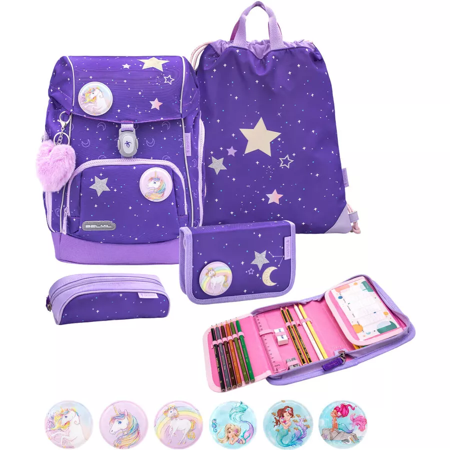 Belmil Schulranzen Premium Comfy Plus Set 5-teilig Dahlia