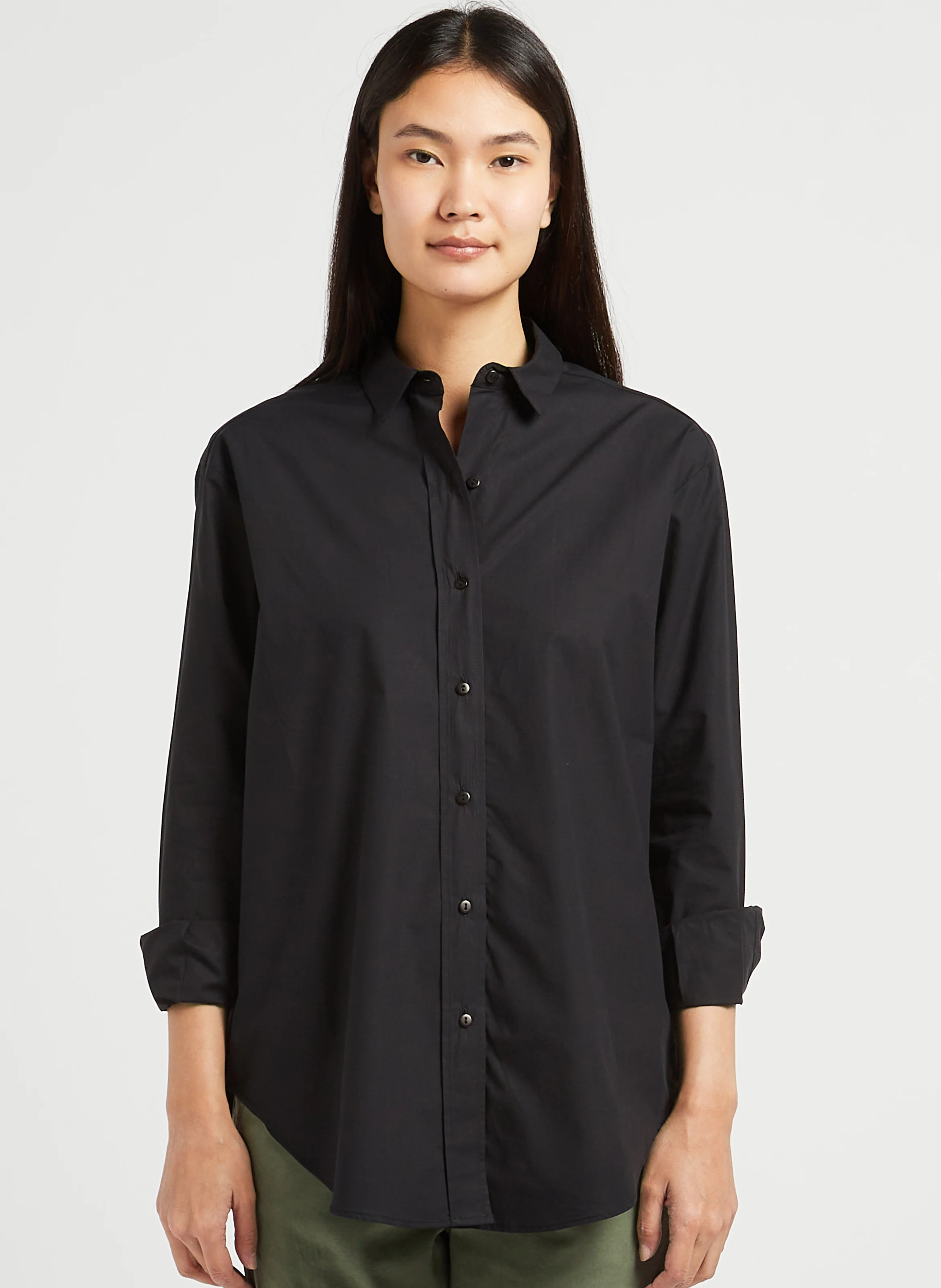 Chemise ample en coton | Noir