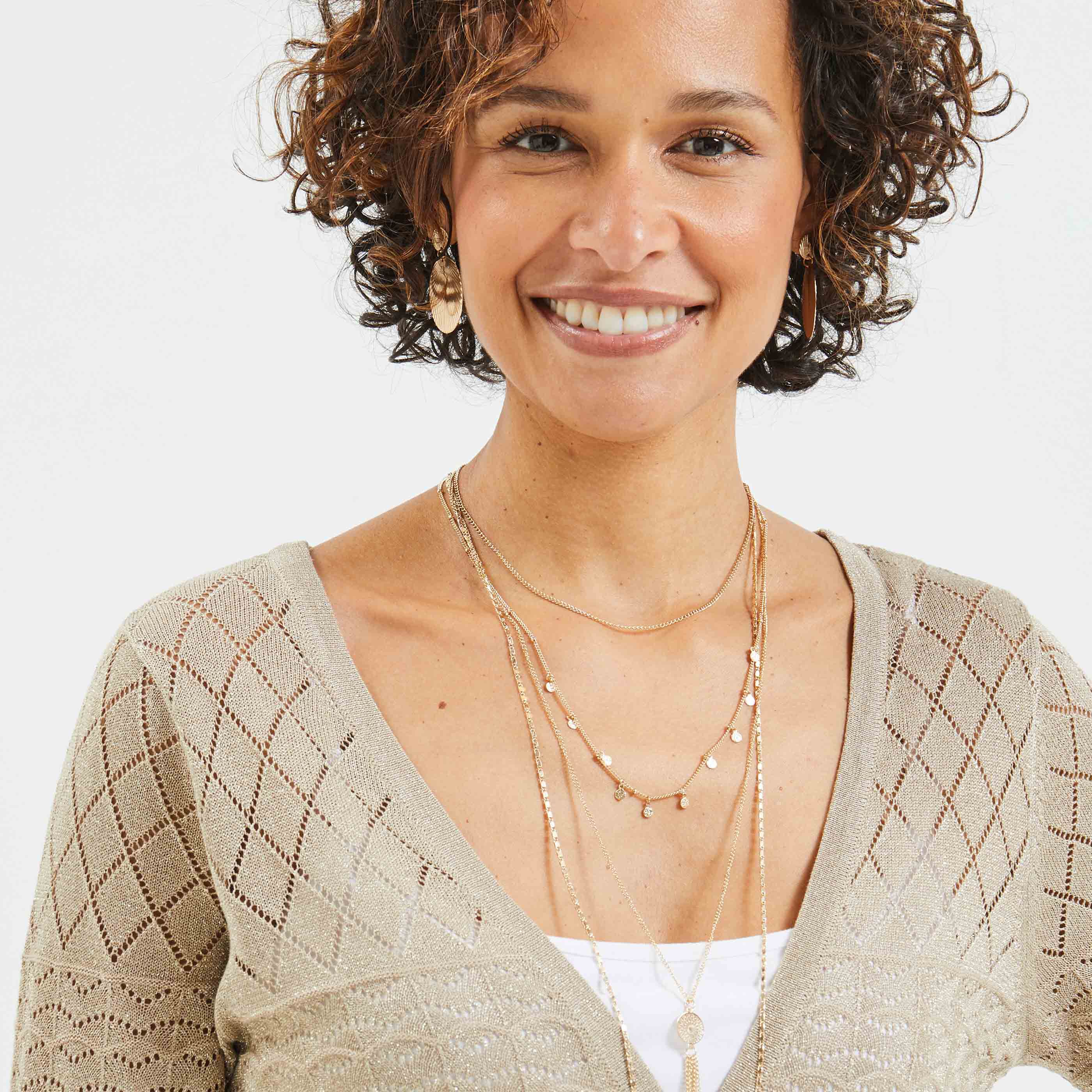 Gilet ajouré femme - BEIGE