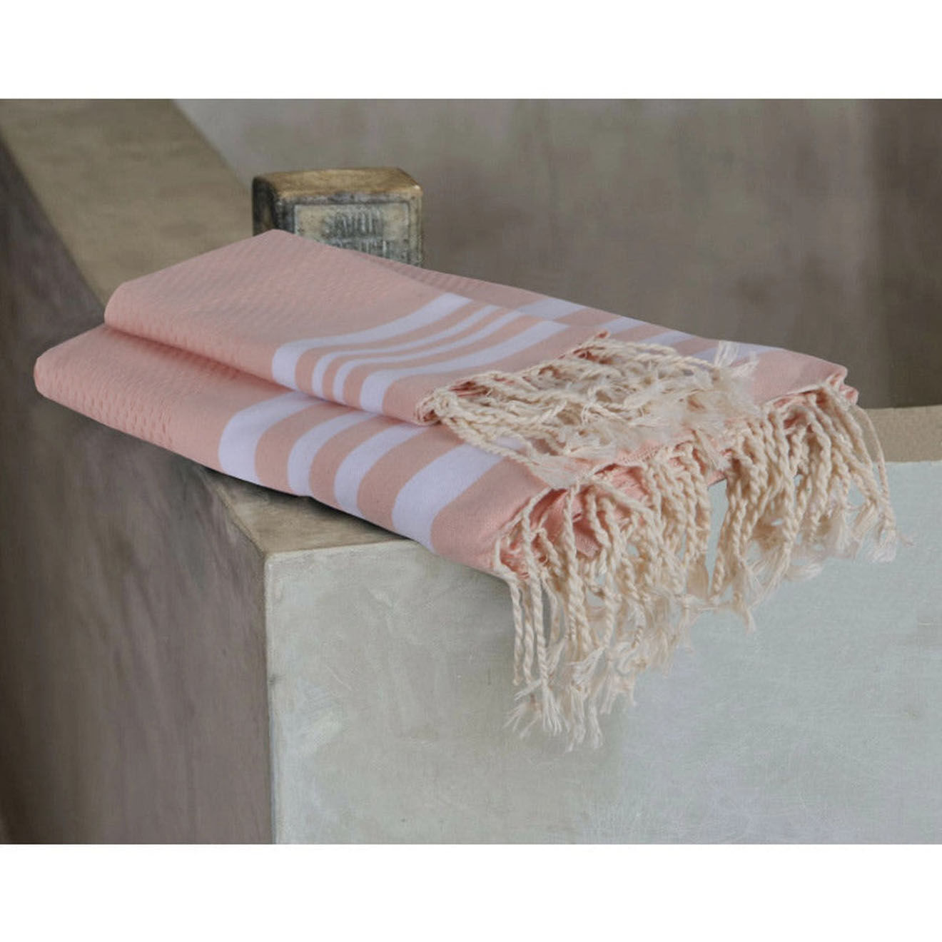 Febronie Foutas de bain Hamptons 3 pièces rose - 100x200 cm