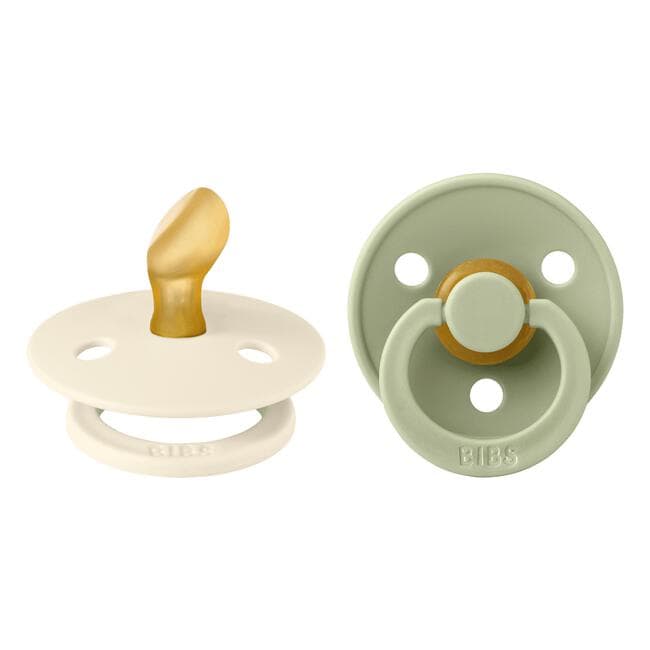 BIBS Anatomische Fopspeen Two Pack Natuurlijk RubberIvory/Sage Maat 1