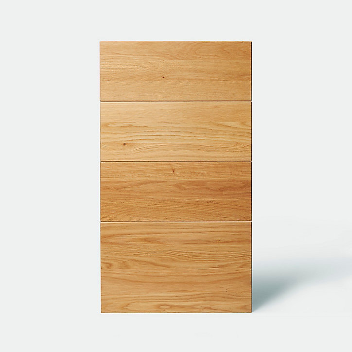 Façade de cuisine 3 tiroirs et 1 casserolier Verbena chêne massif l. 40 cm x H. 72 cm GoodHome