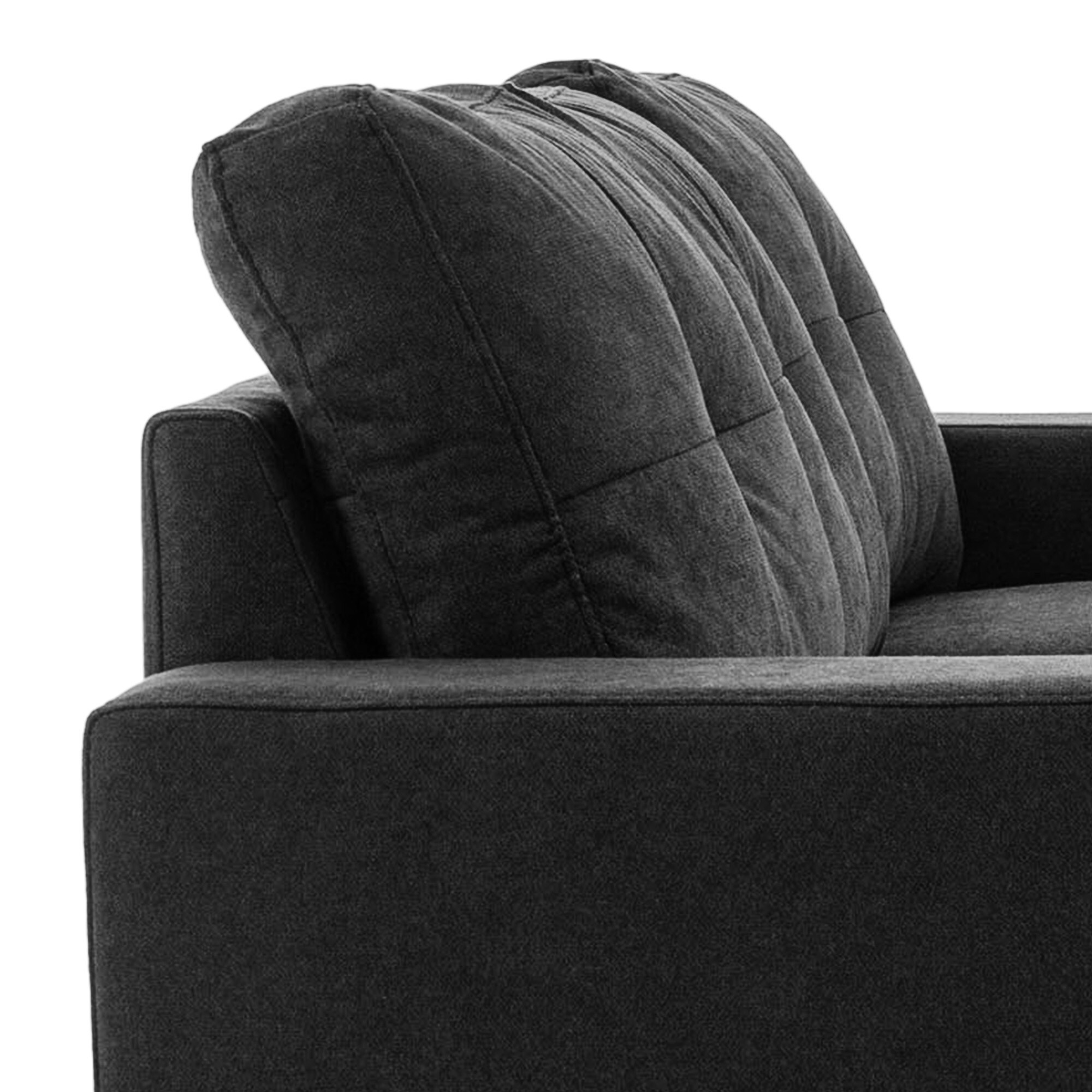 HOMCOM Ecksofa mit abnehmbarem Bezug schwarz 193L x 136B x 85H cm