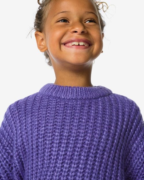 pull enfant avec laine violet