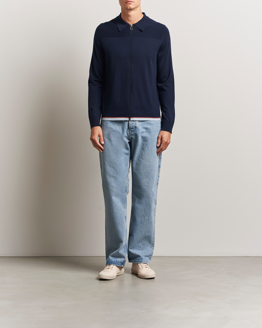 PS Paul Smith Merino Knitted Full Zip Navy