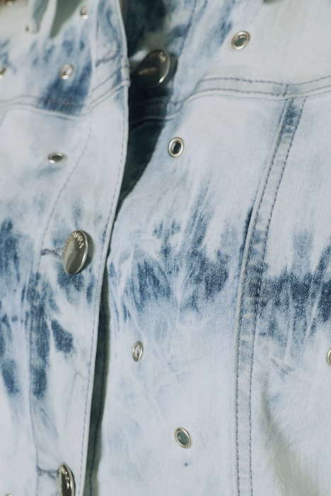 Jeansjacke, Batik, Ziernieten, Langarm