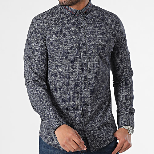 Chemise Manches Longues Bleu Marine