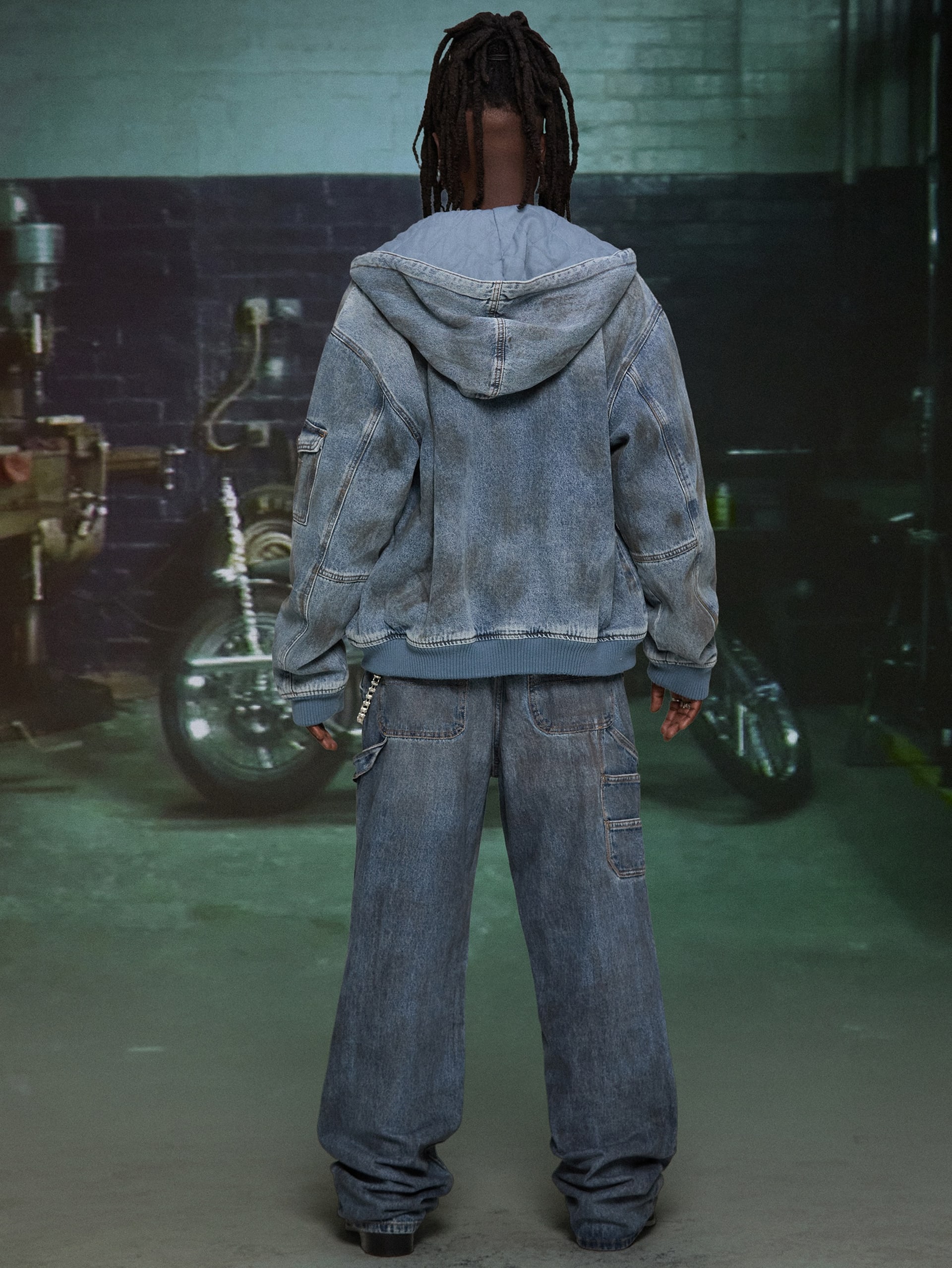 Jaqueta com capuz em jeans HARDSTONE