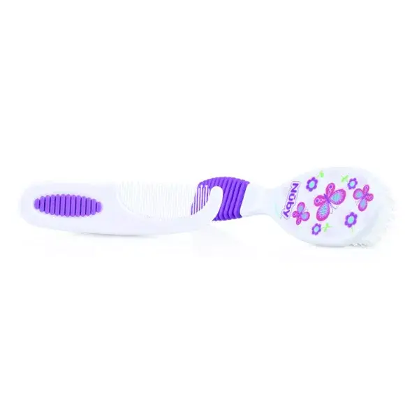 Conjunto de pente e escova Nuby com estampa de barco azul