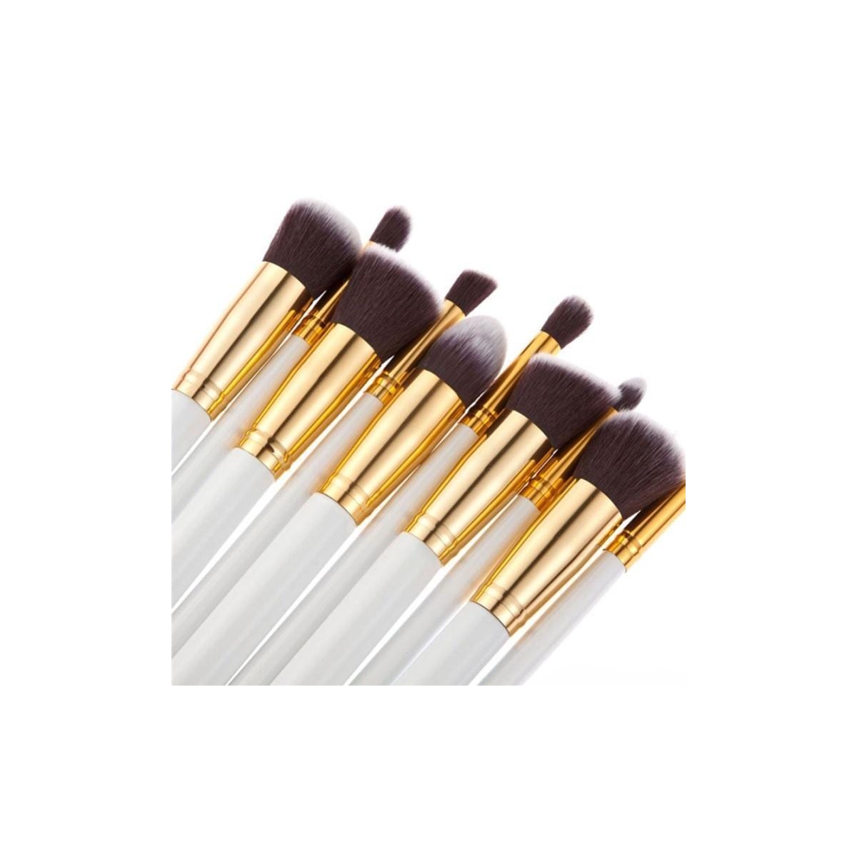 Professionella skonsamma sminkborstar 10-Pack, Vit