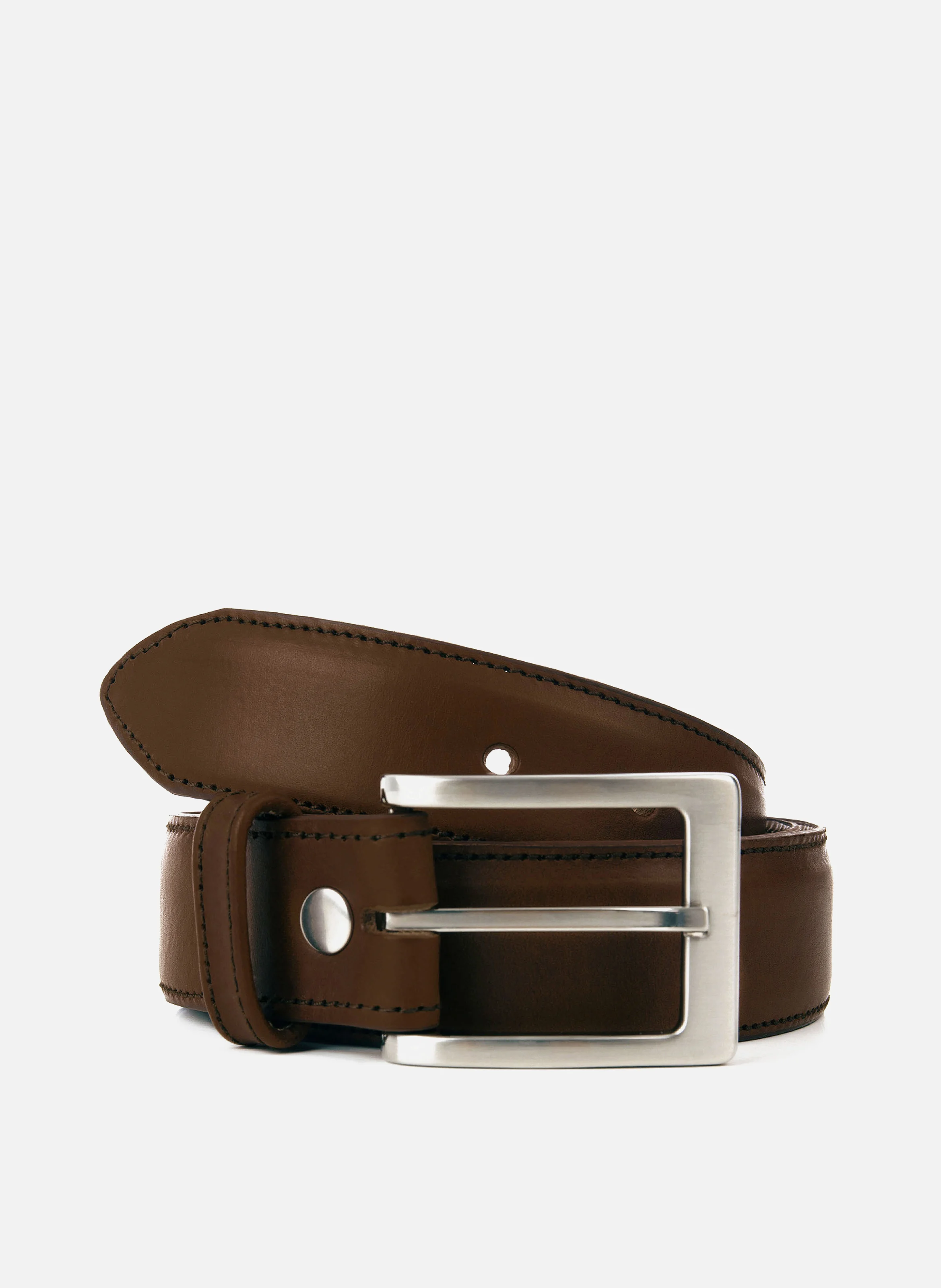 Ceinture classique cuir lisse | Marron