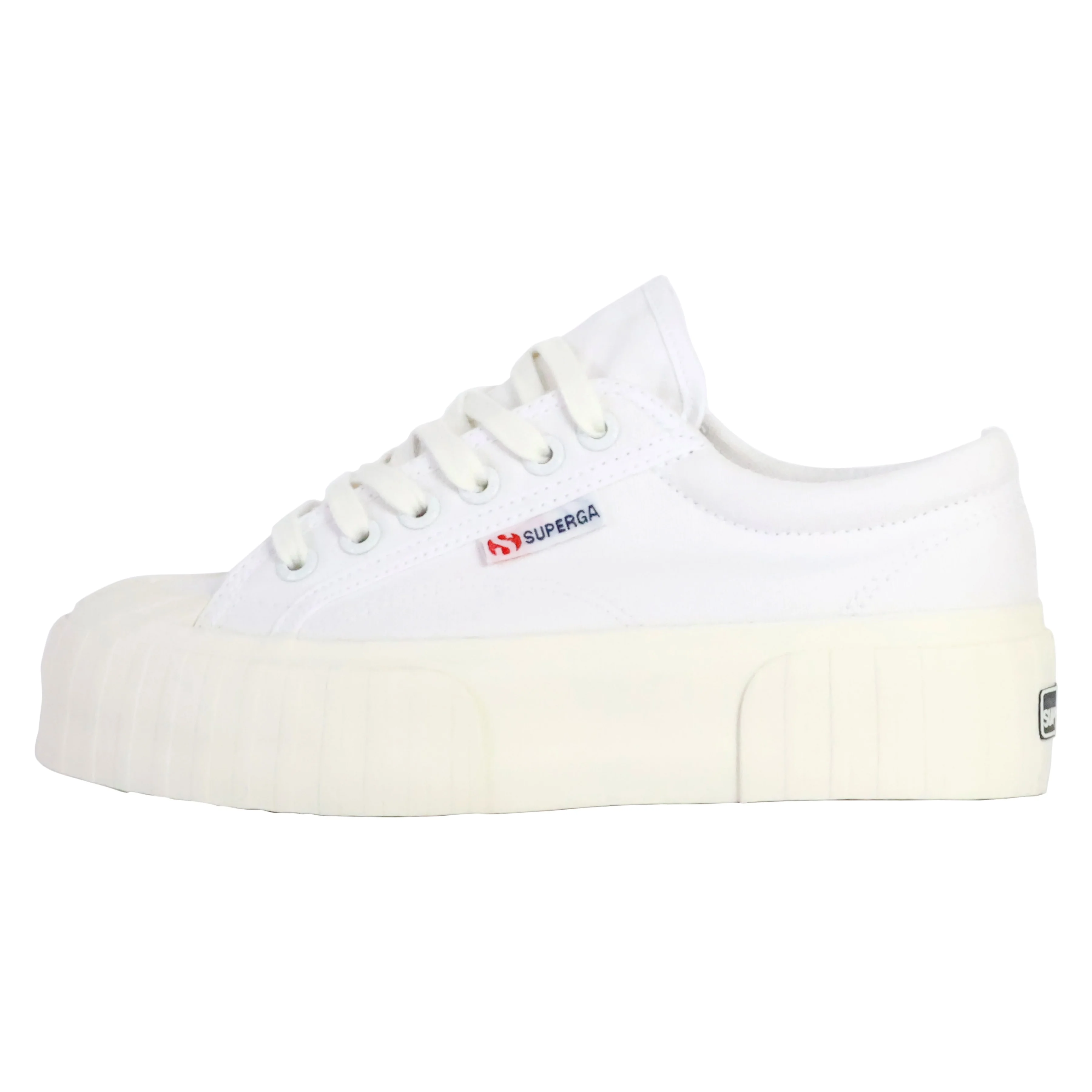 Basket à lacets superga 2631 stripe platform | Blanc