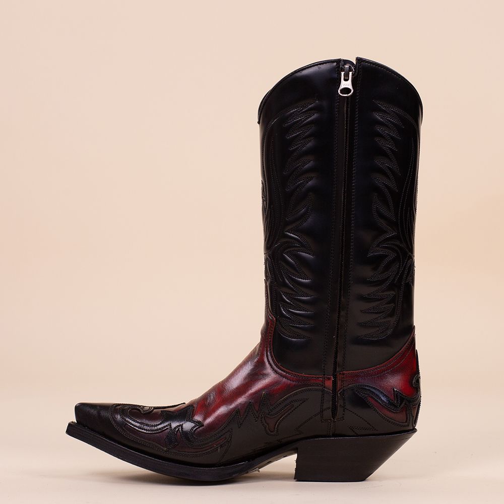 Sendra cowboylaarzen 18048 zwart met rits