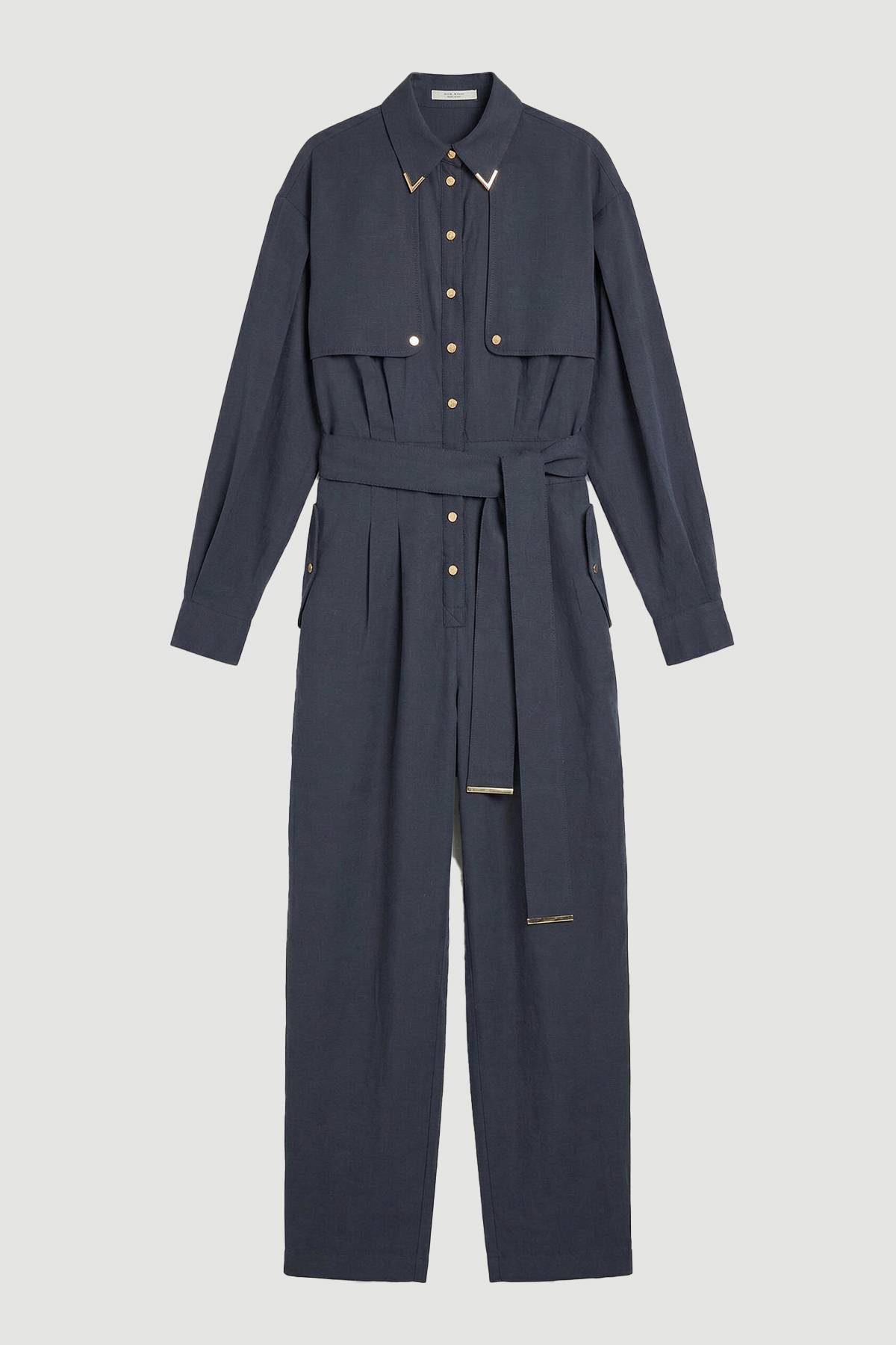 KarenMillen Combinaison-pantalon Tissée En Sergé Cupro Utilitaire Petite