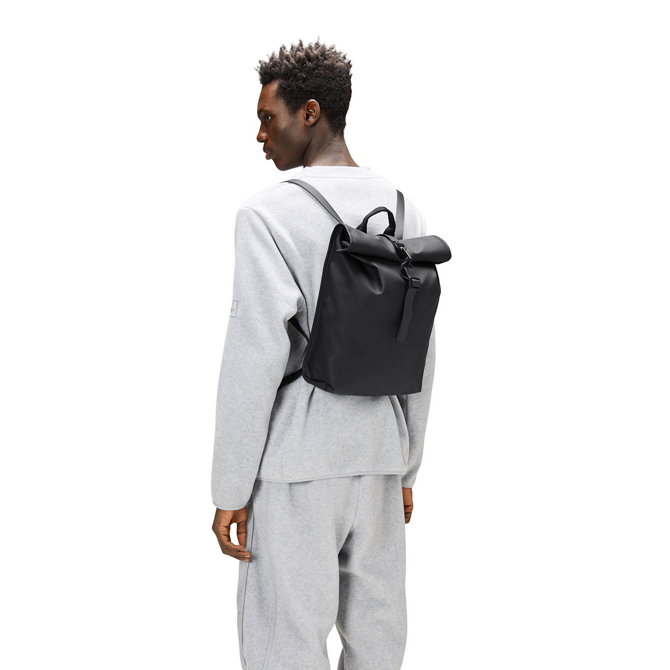 Rains rugzak Rolltop Mini W3 zwart