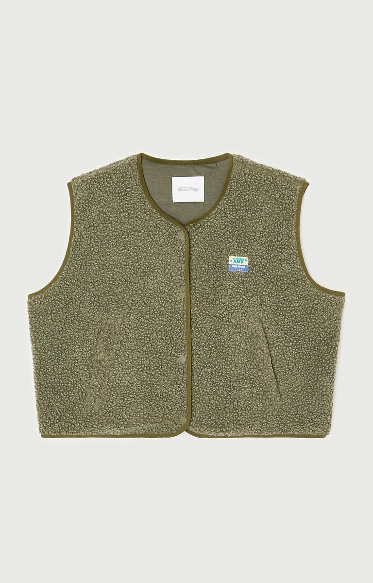 Cardigã curto sem mangas estilo vintage americano Hoktown