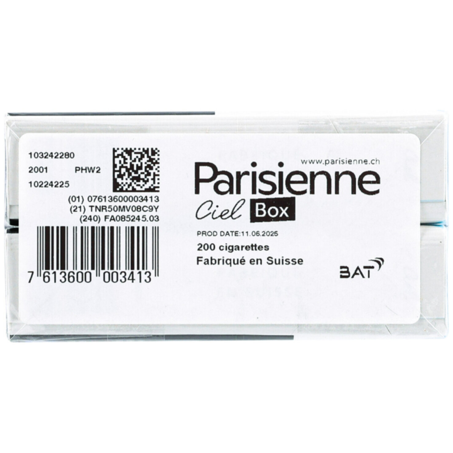 Parisienne Zigaretten Ciel Box Stange
