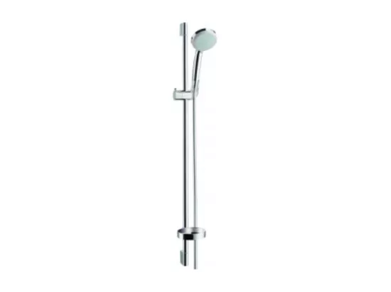 Pommeau de douche HANSGROHE Croma 100 EcoSmart Vario barre 90 cm et porte-savon chromé