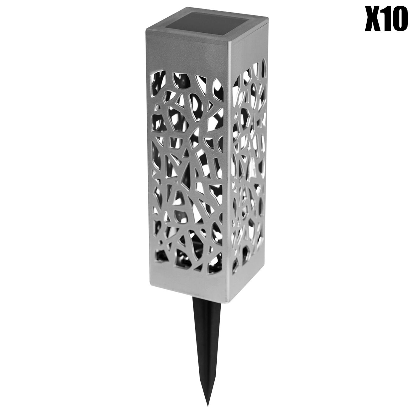 Pratik Garden 10 lampes solaires mona argentées - d.6x29 cm