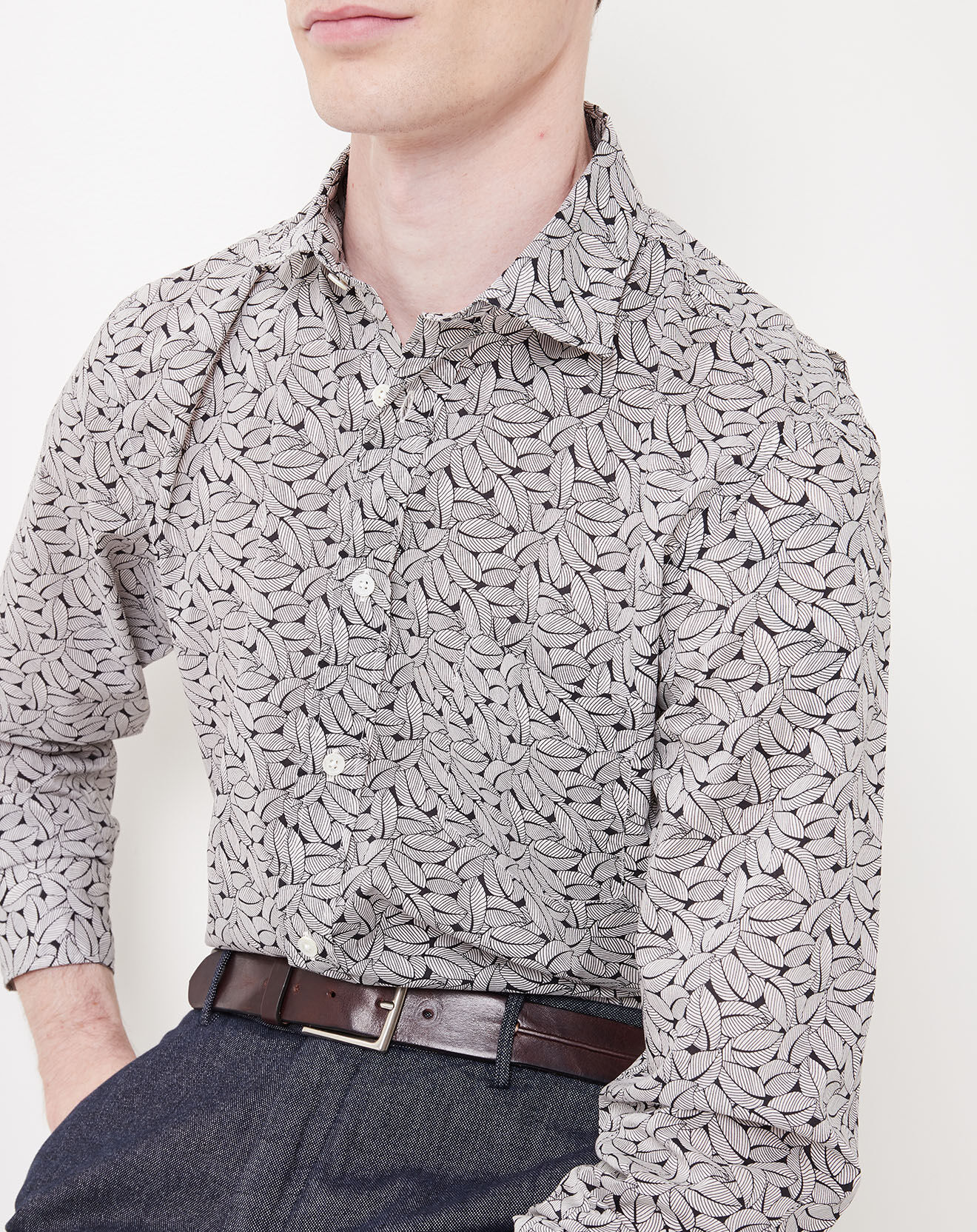 Hartford Chemise Regular Paul imprimée noir/blanc
