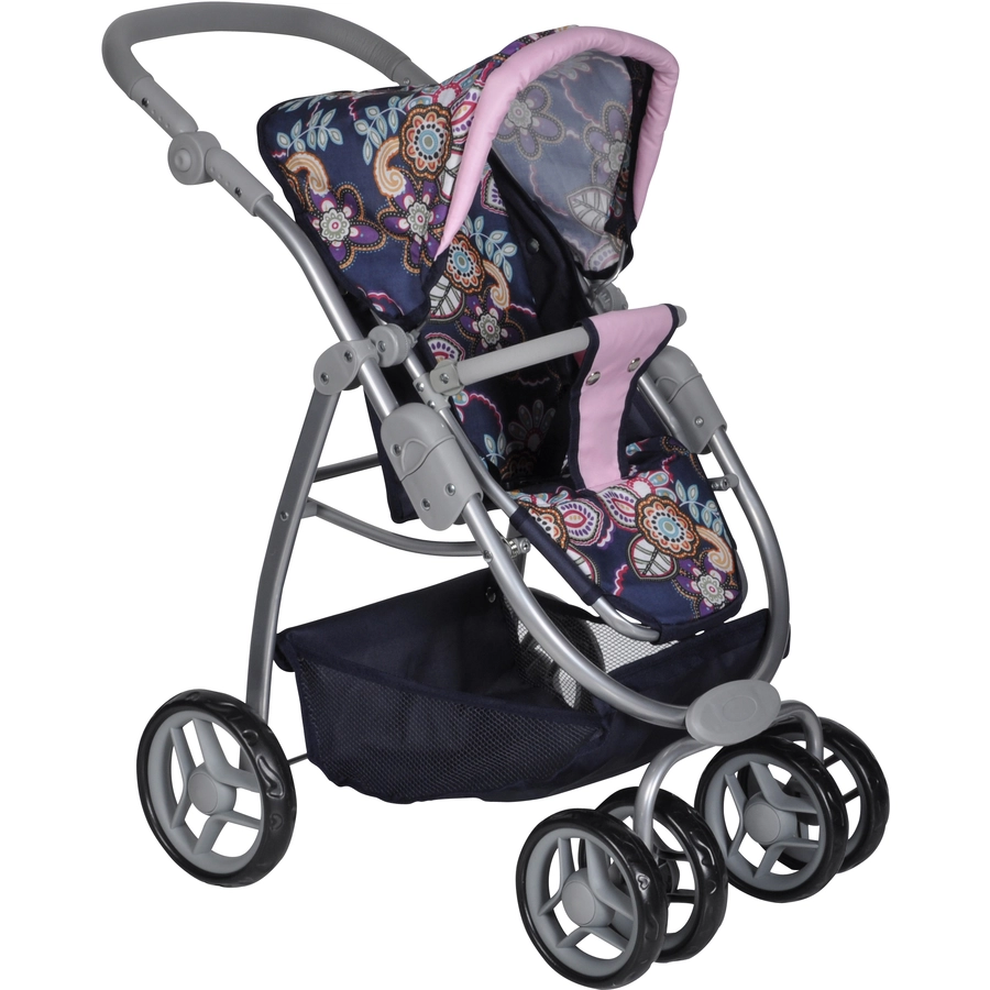 knorr toys® Puppenwagen Coco - blue flowers blau