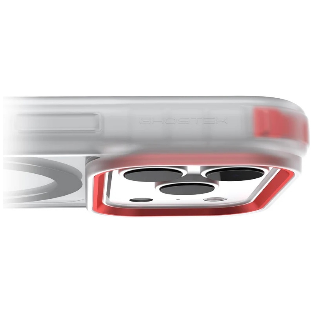 iPhone 17 Pro MagSafe Hardcase Schutzhülle (GHOCAS4218) - Transparent / Rot