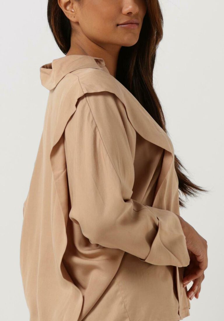 SIMPLE beige simple blouse leona wv-lyocel-22-3