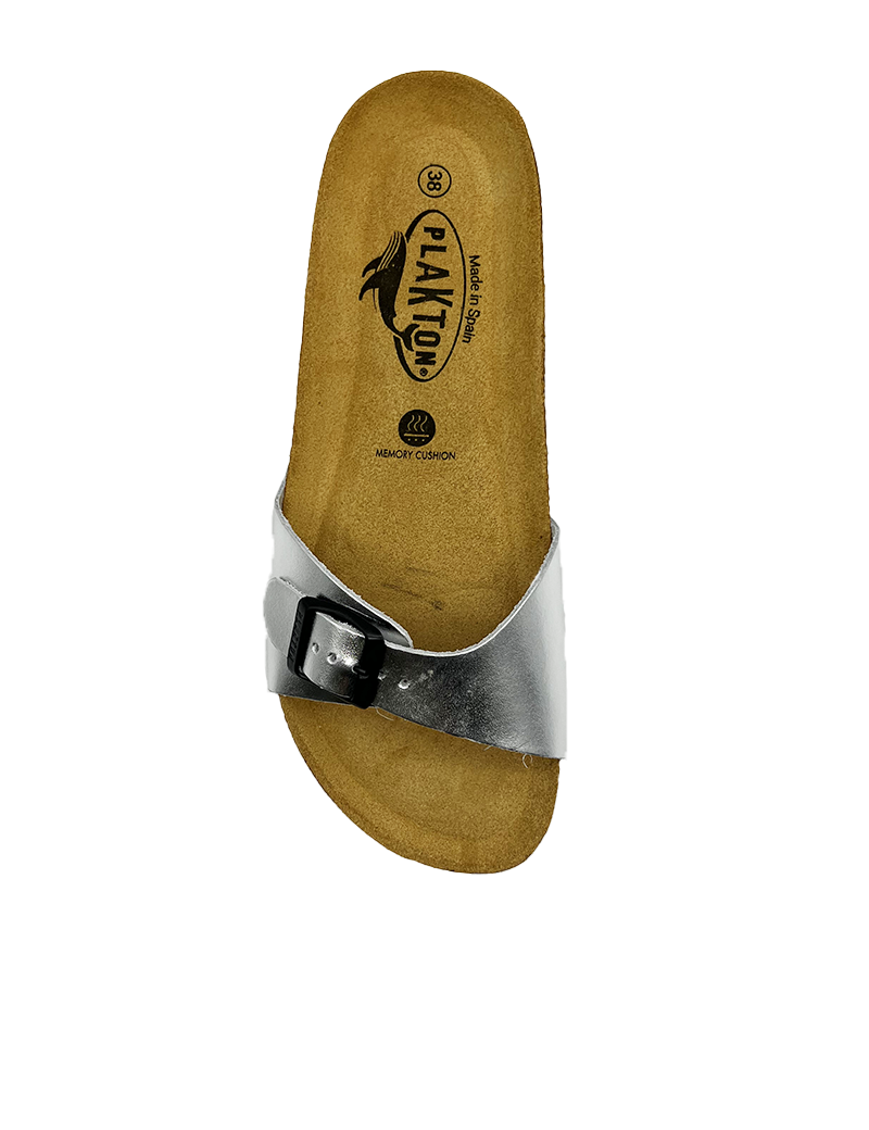 PLAKTON MULES FEMME ARGENT MÉTALLISÉ
